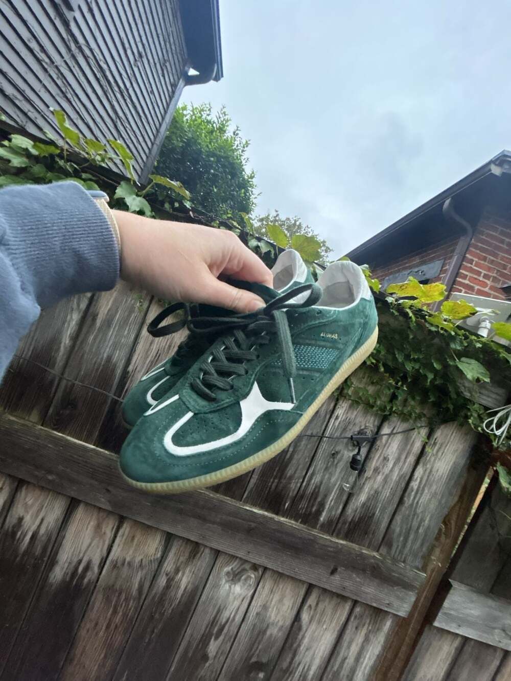 Alohas East Sneakers Size Women 8.5 Dark Green Suede Low Top Shoes